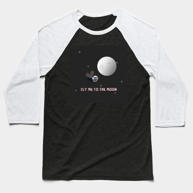 Fly Me to the Moon Baseball T-Shirt by uncutcreations